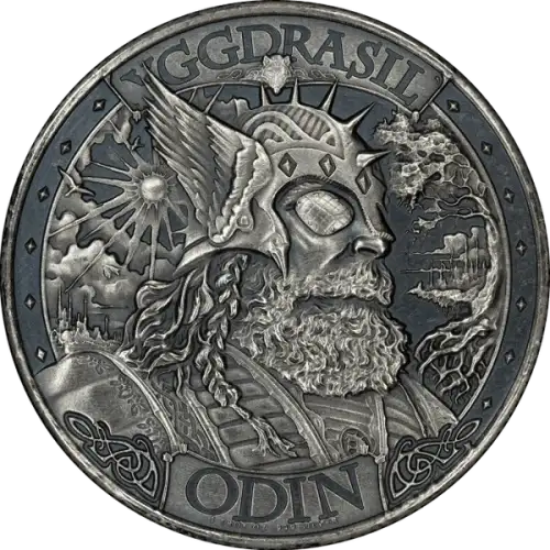 Asgard 1-oz Silver Round Antique Finish Mythical Cities Series (3)